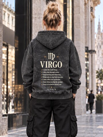 LUNØIR StudioSweater majica 'Zodiac - Virgo' - crna boja