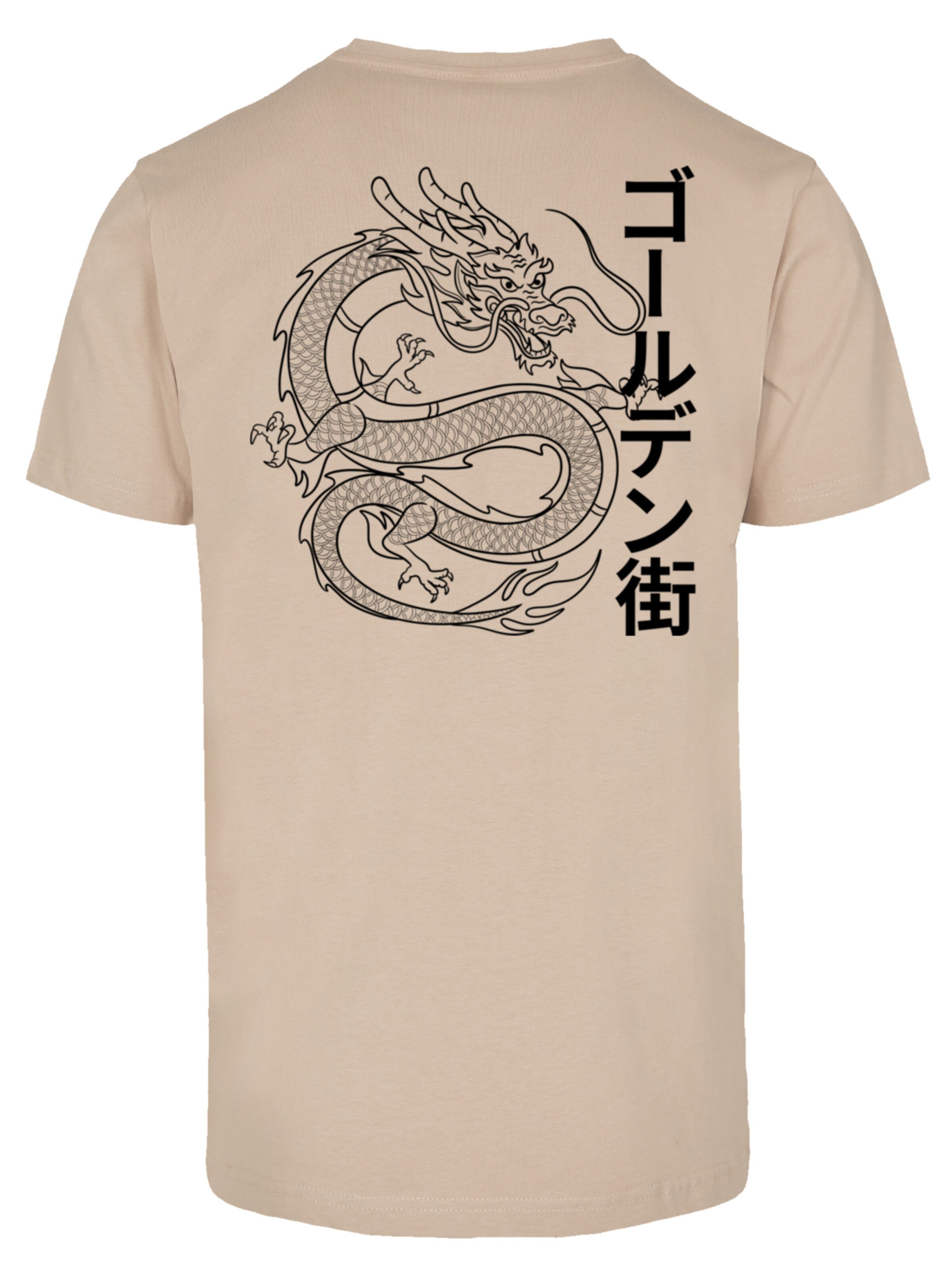 T-Shirt 'Drache Golden Gai' F4NT4STIC en beige