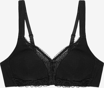 TRIUMPH T-shirt BH ' Modern Lace+Cotton ' in Zwart: voorkant
