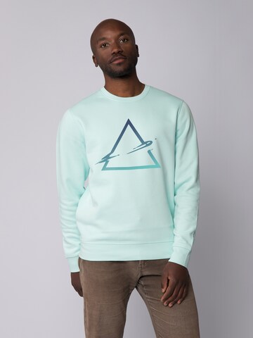 Sweat-shirt ' Triangle ' Watapparel en bleu : devant