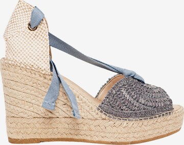 Alhamas - Sandalias 'Alpargata Cuña 10 cm' en azul: frente