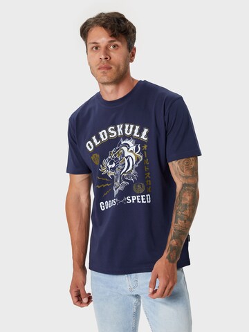 Oldskull Shirt 'Retro Teeger Vintage Logo Graphic' in Blue