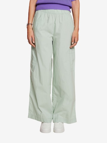 Wide Leg Pantalon cargo ESPRIT en vert : devant