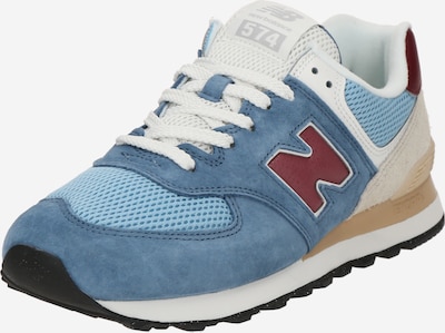 Sportbačiai be auliuko '574' iš new balance, spalva – melsvai pilka / šviesiai mėlyna / rusvai pilka / burgundiško vyno spalva, Prekių apžvalga
