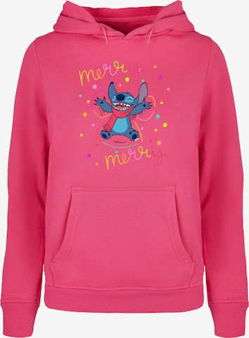 ABSOLUTE CULT Sweatshirt 'Lilo And Stitch - Merry Rainbow' in Pink: front