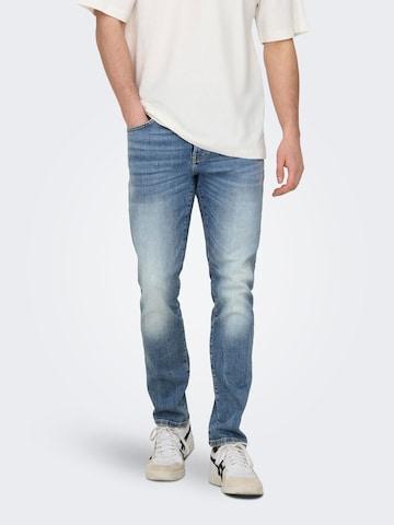 Coupe slim Jean 'Loom' Only & Sons en bleu : devant