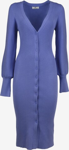 Influencer Úpletové šaty – modrá: přední strana