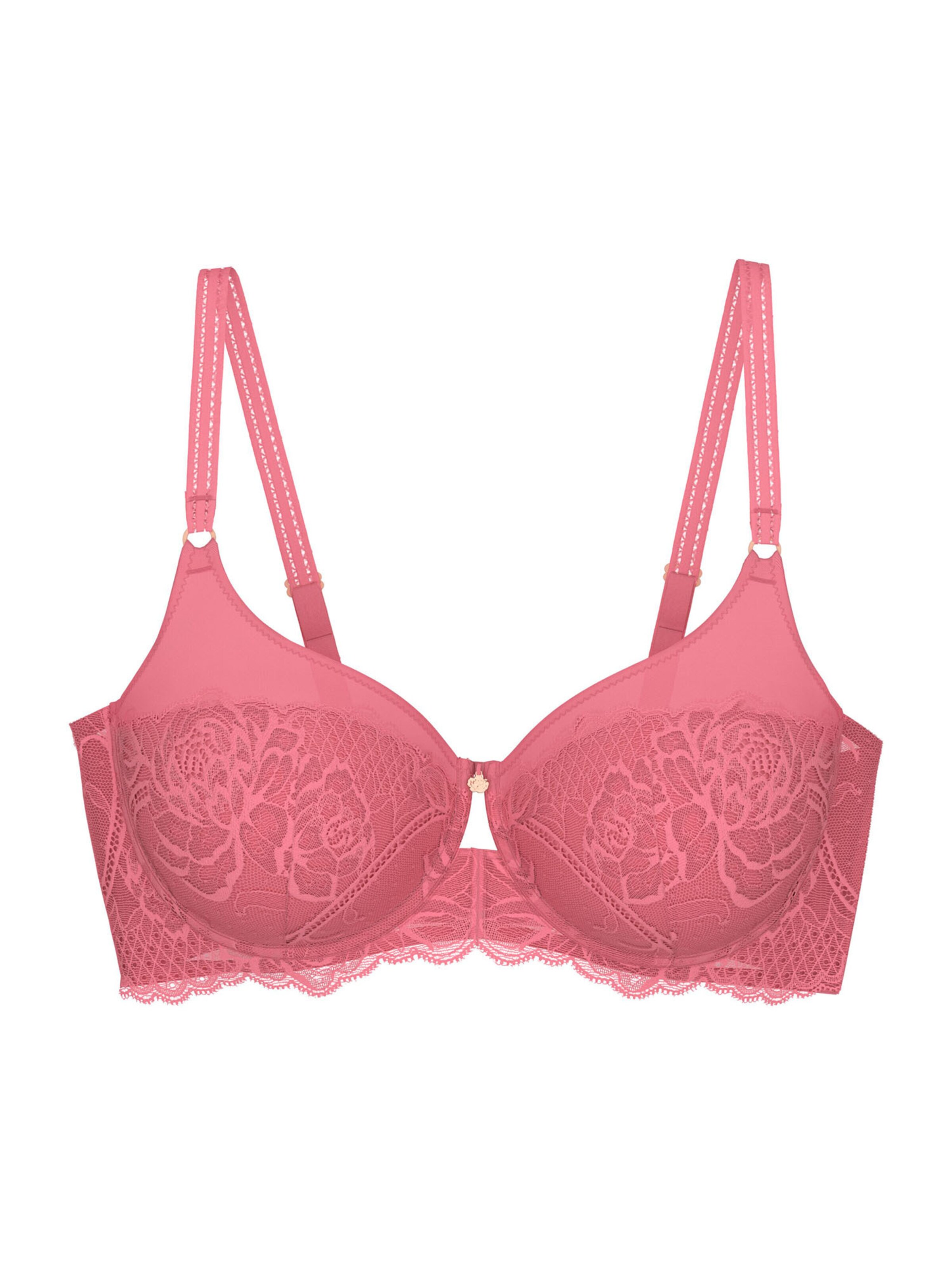 TRIUMPH T-shirt BH ' Wild Peony Florale ' in Roze: voorkant