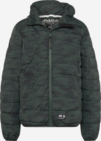 Alife and Kickin Winter Jacket 'Mr WhiteAK' in Green: front