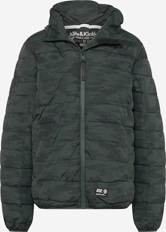 Alife and Kickin Winter Jacket 'Mr White' in Green: front