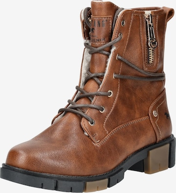 Bottines à lacets MUSTANG en marron : devant