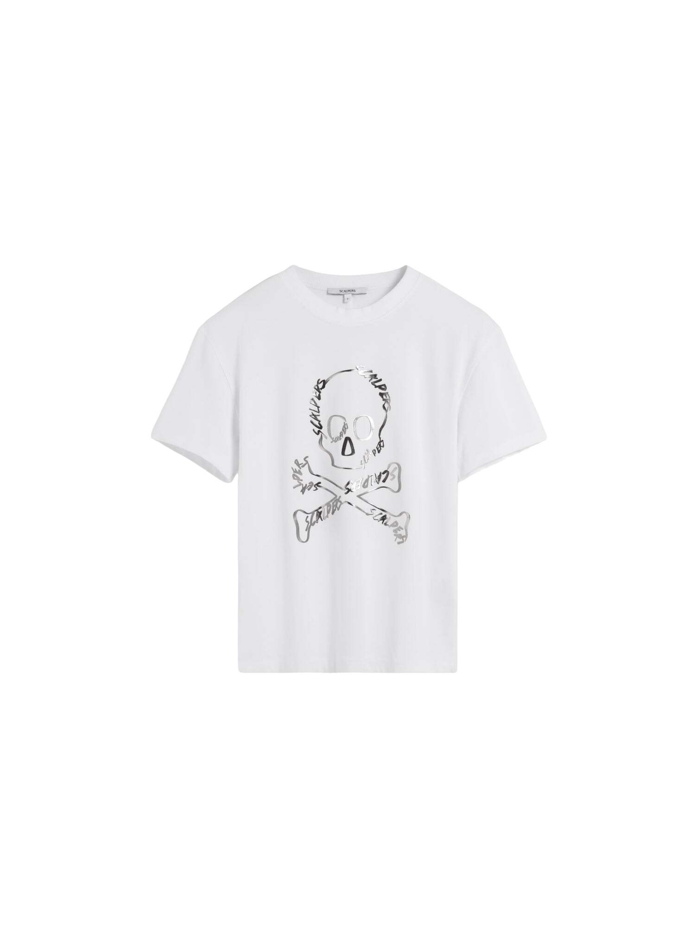 Scalpers T-shirt i vit: framsida