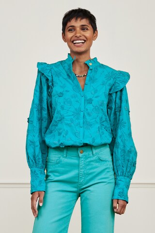 Fabienne Chapot Blouse in Blauw: voorkant