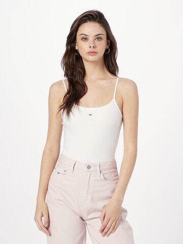 Tommy Jeans Shirt body in Wit: voorkant