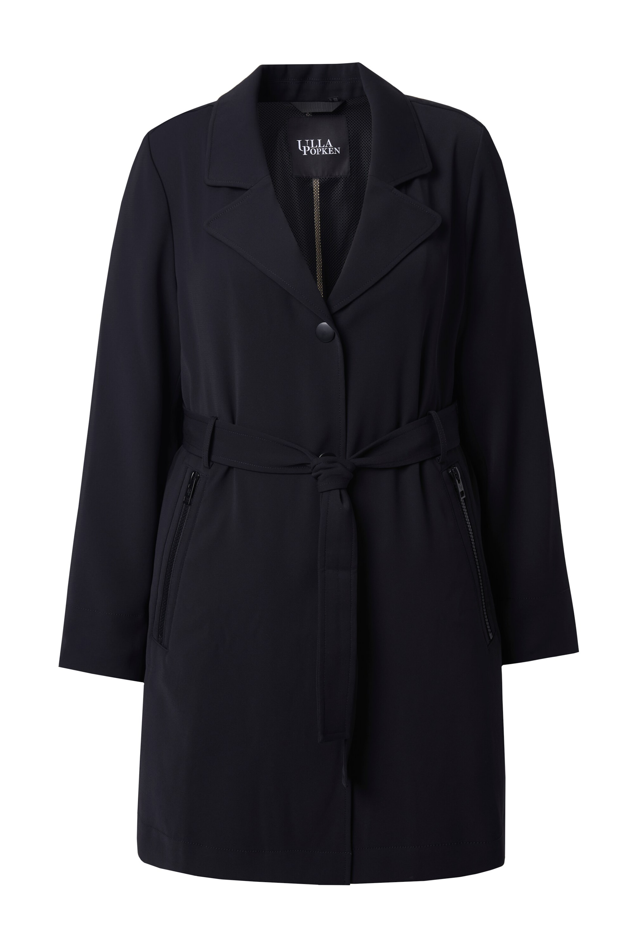 Ulla Popken Between-seasons coat in Black: front