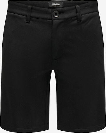 Pantalon chino 'Mark' Only & Sons en noir : devant