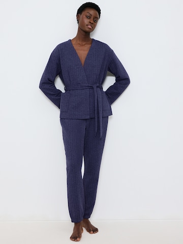 TRIUMPH Bathrobe short ' Cozy Comfort Robe Top Quilted ' in Blue