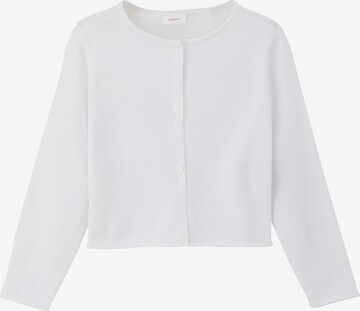 s.Oliver Knit Cardigan in White: front