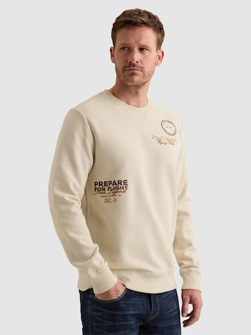 PME Legend Bluzka sportowa 'Sweatshirt with garment-dye wash and artworks' w kolorze beżowy