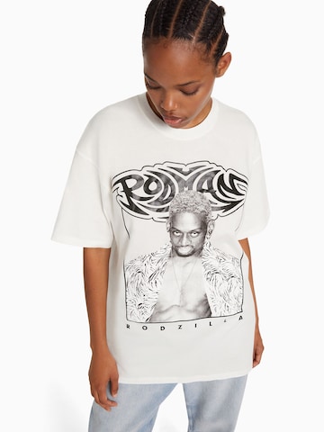 T-shirt Bershka en blanc