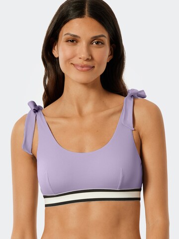 SCHIESSER Bralette Bikini Top ' Aqua Californian Dream ' in Purple: front