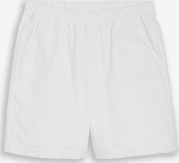 Loosefit Pantalon TOM TAILOR DENIM en blanc : devant