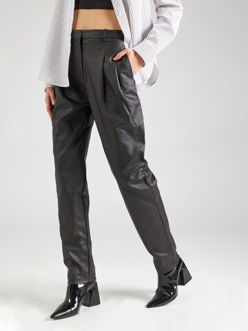OBJECT Regular Pleat-front trousers 'OBJMELBA' in Black: front