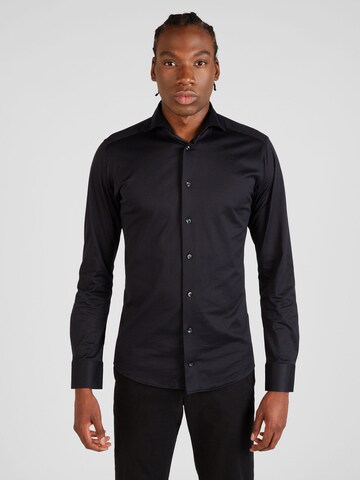 ETON Slim Fit Skjorte i sort: forside