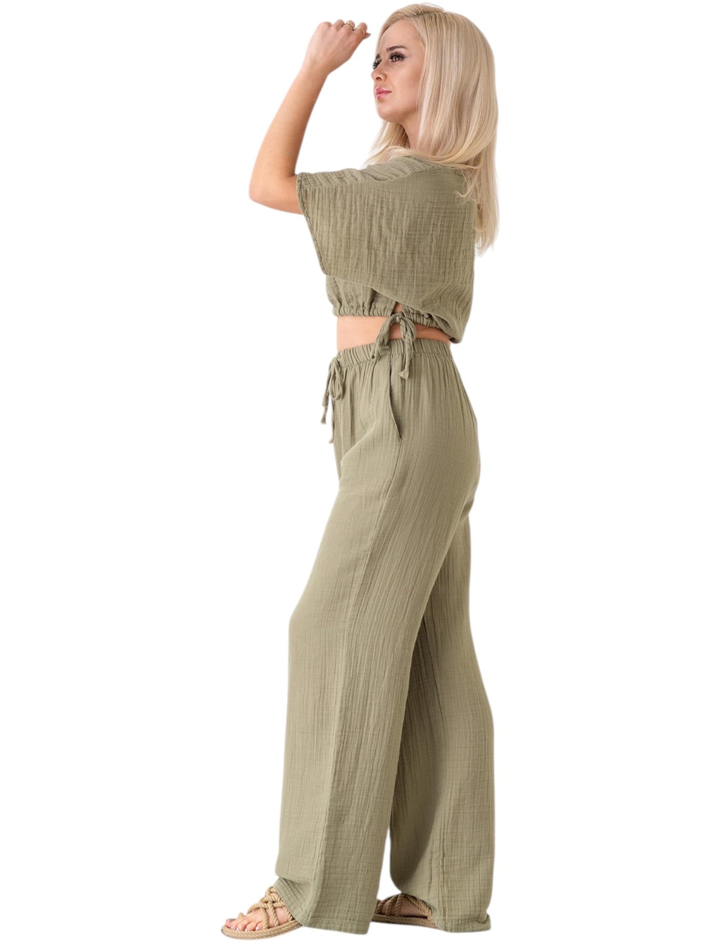 Wide leg Pantaloni 'Eleni' di WENOR in verde