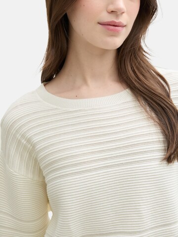 TOM TAILOR DENIM Pullover in Weiß