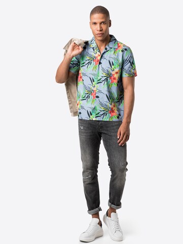 KnowledgeCotton Apparel Regular fit Button Up Shirt 'Wave' in Mixed colors