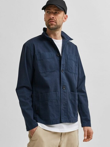 SELECTED HOMME Comfort fit Button Up Shirt in Blue