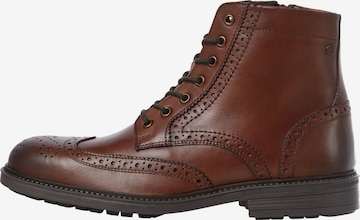 JACK & JONES Lace-Up Boots 'HYDE' in Brown: front
