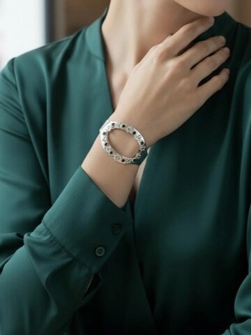 Bracelet 'Oval bracelet in silver with Sw mix gray crystals' Gloria Mago en argent