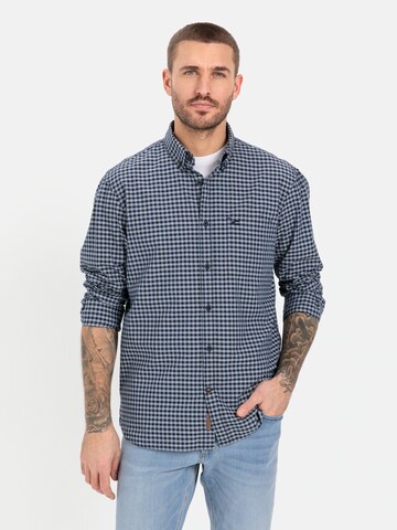 CAMEL ACTIVE - Regular Fit Camisa clássica 'Vichy' em azul: frente