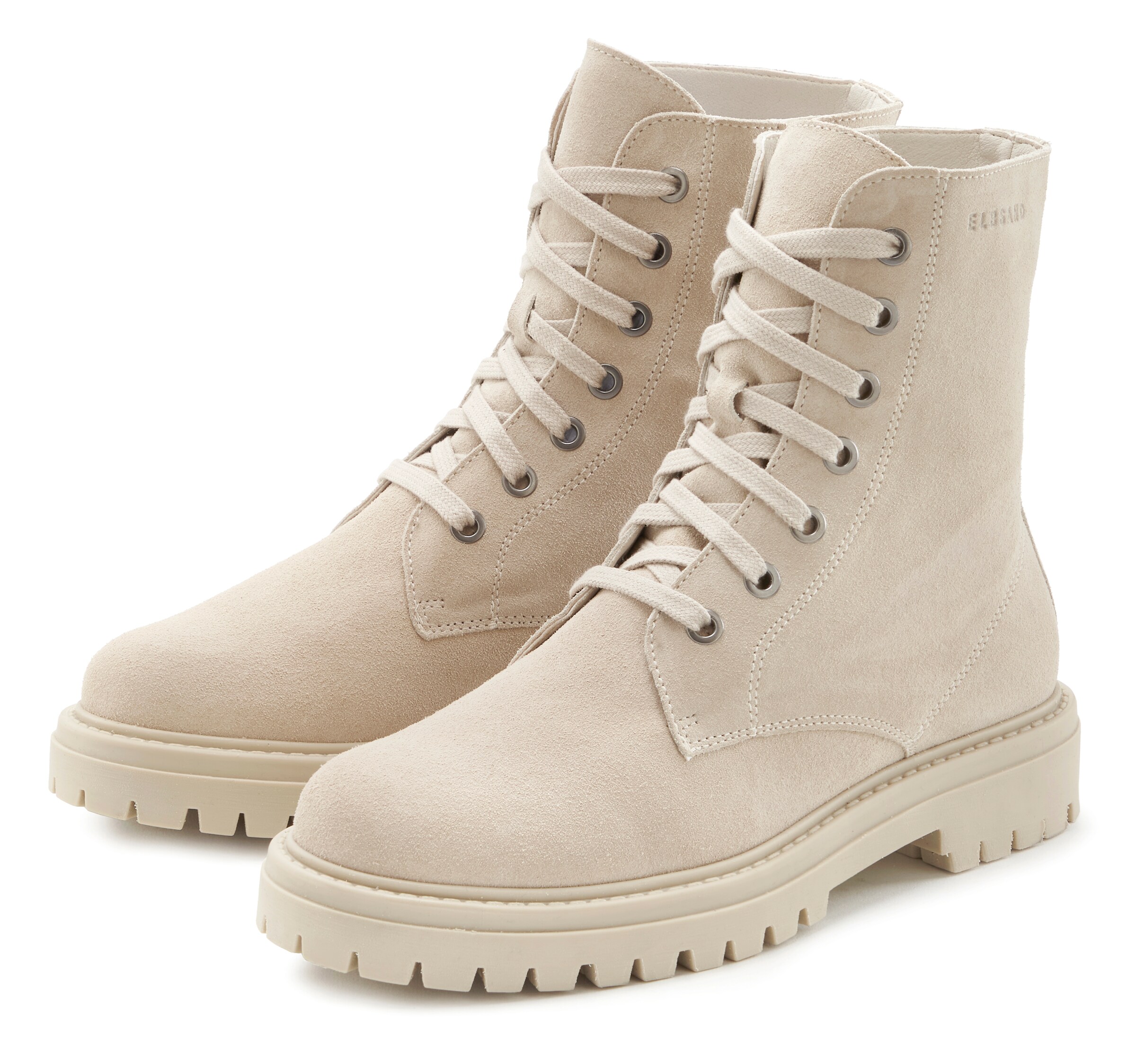 Elbsand Šněrovací kozačky – béžová