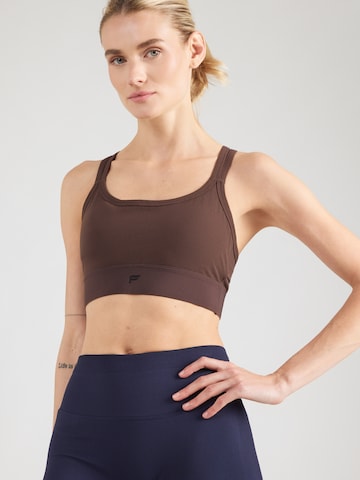 Bustier Soutien-gorge de sport Fabletics en marron : devant