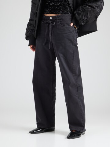 Monki Loosefit Nadrág - fekete: elől