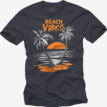 MAKAYA Shirt 'Beach Vibes' in Grey: front