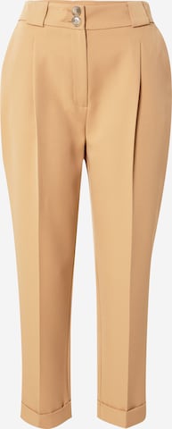 River Island Regular Bandplooibroek in Beige: voorkant