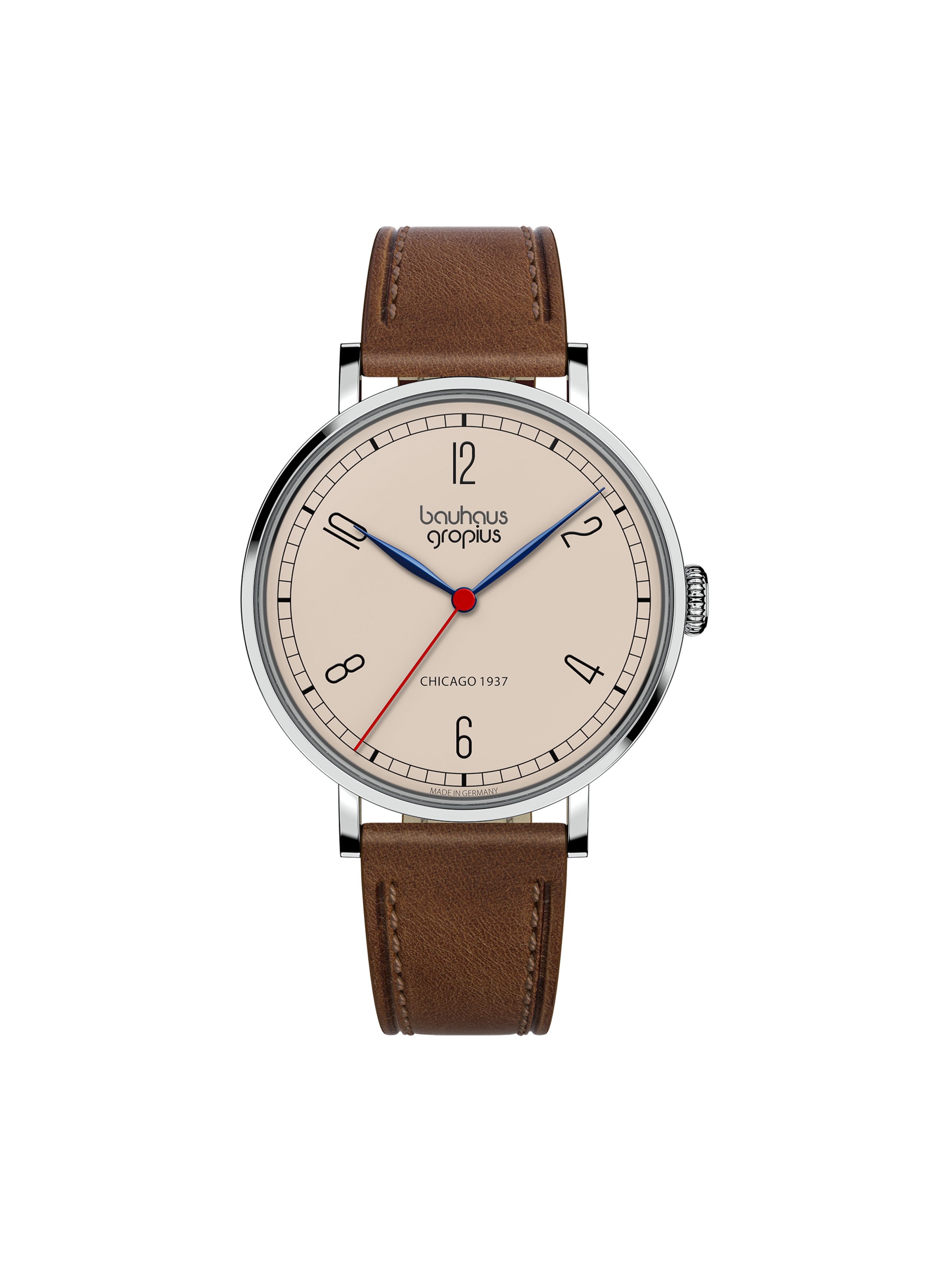 WALTER GROPIUS Analog Watch 'CHICAGO' in Beige: front
