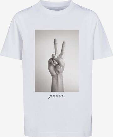 Maglietta 'Peace' di Mister Tee in bianco: frontale