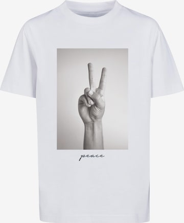 Mister Tee Shirt 'Peace' in Wit: voorkant