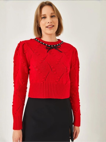 Pull-over Bianco Lucci en rouge : devant