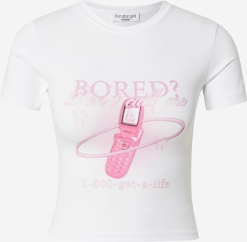 T-shirt FIVE STAR GIRL en blanc : devant