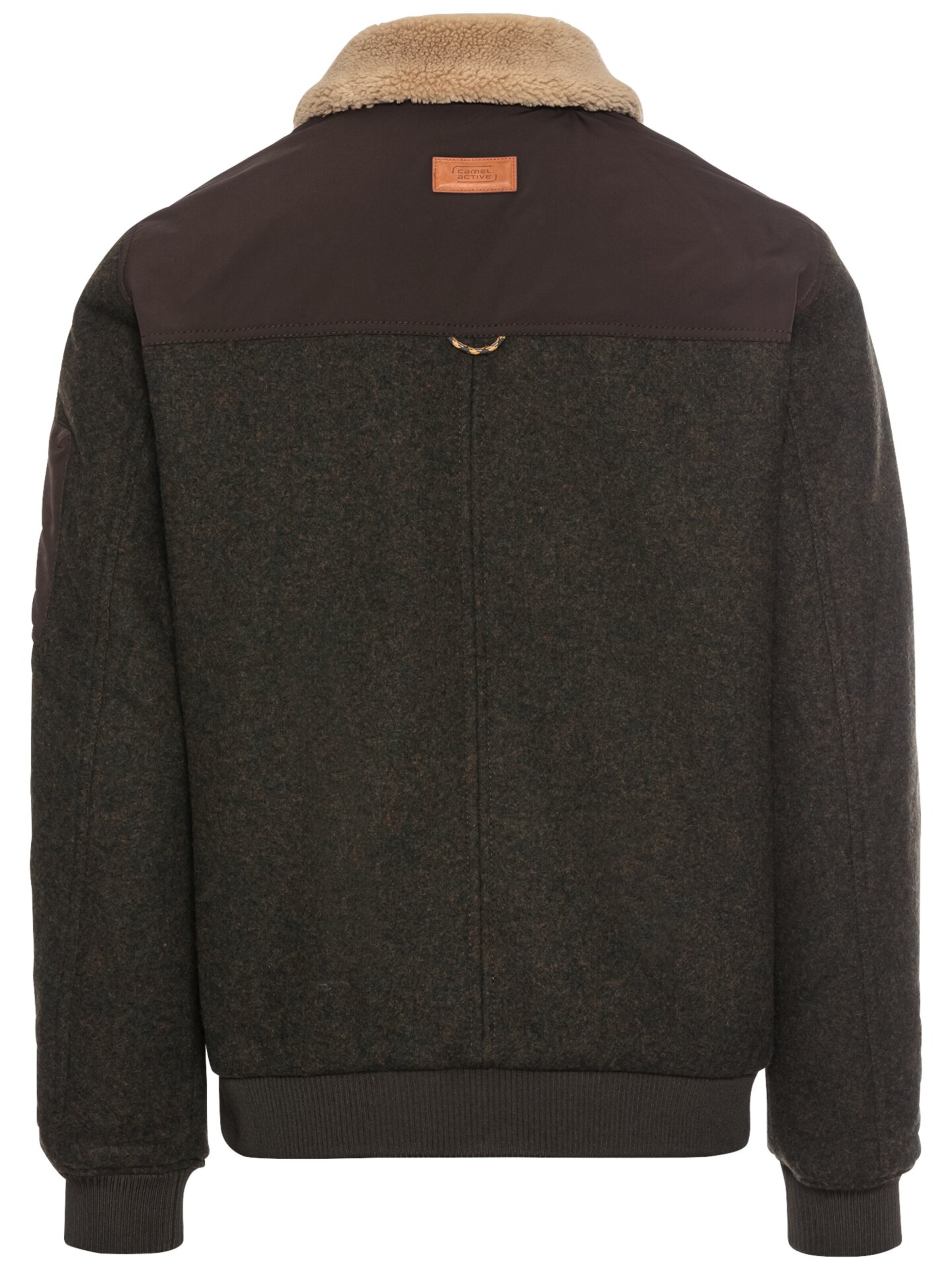 CAMEL ACTIVE Bomberjacke mit abnehmbarem Kragen aus Teddyfell in Braun