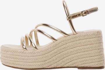 MANGO TEEN Sandals 'blanca2' in Gold: front