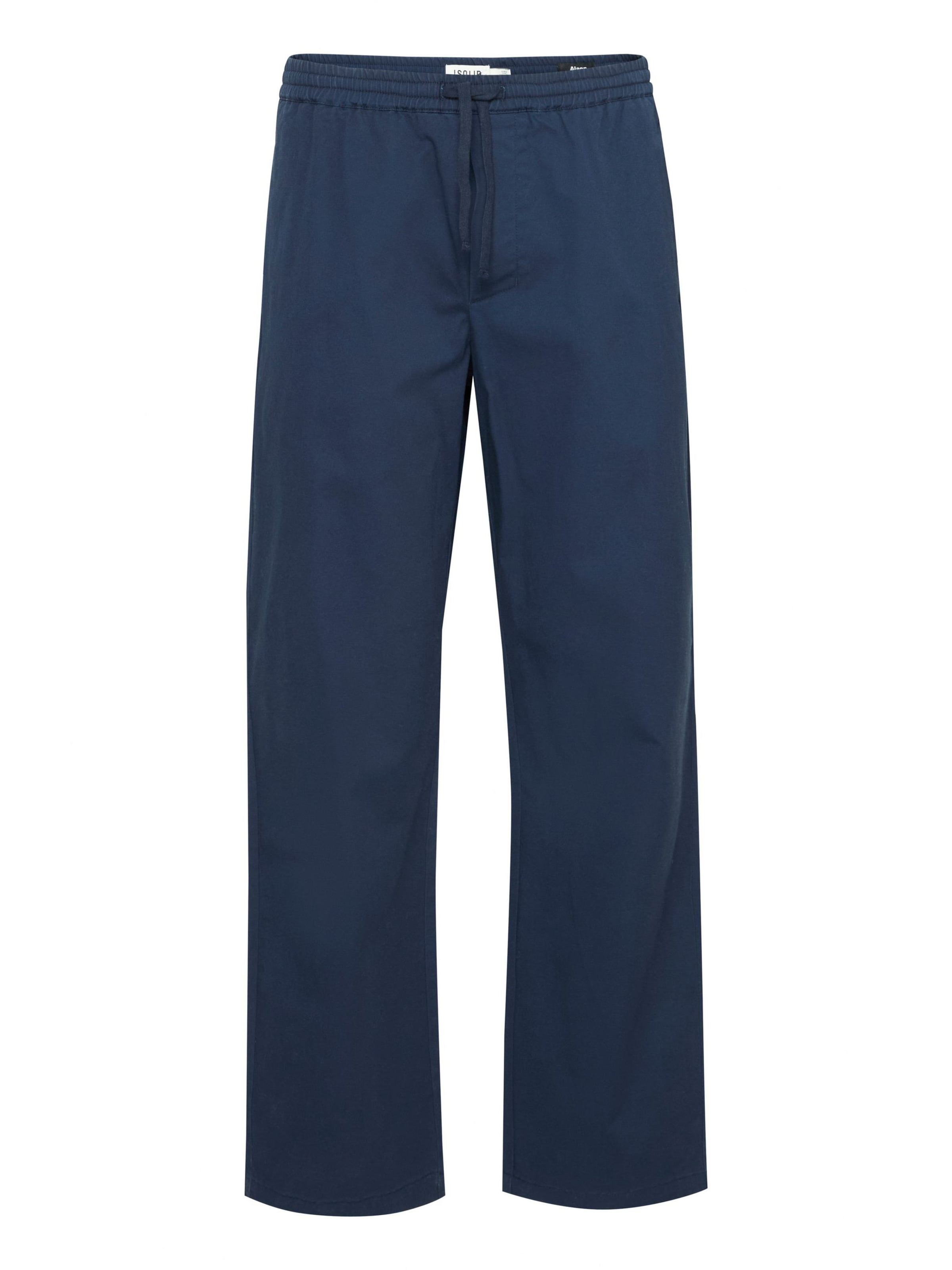 !Solid Regular Chino ' SDALANN ELAST. ' in Blauw: voorkant