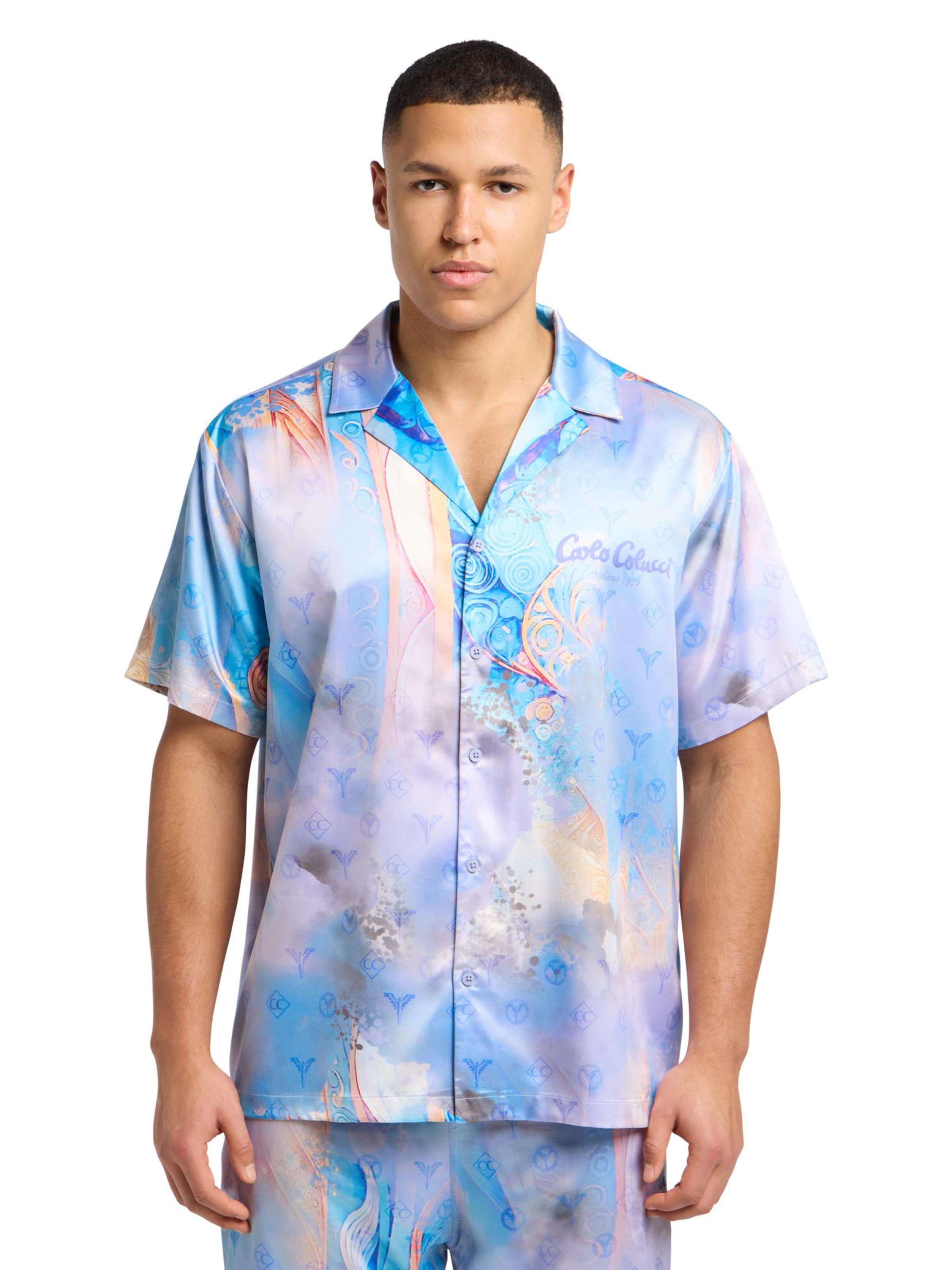 Carlo Colucci Comfort Fit Πουκάμισο 'Eikemann' σε μπλε: μπροστά