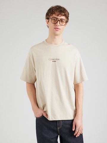 T-Shirt Calvin Klein Jeans en marron : devant